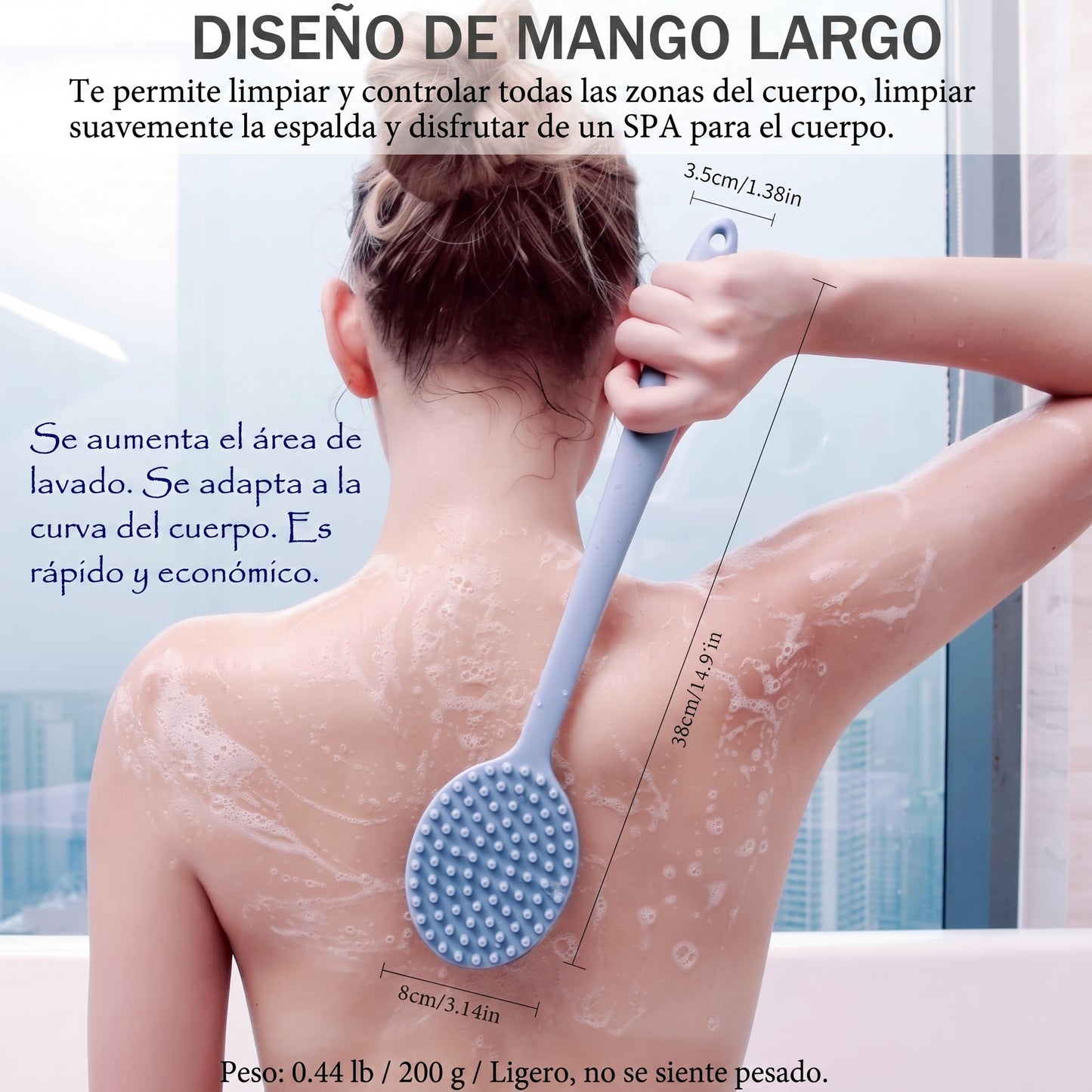 Cepillo de silicona para limpieza de ducha